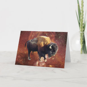 Cartão de Saudação Espacial Exterior Bison Buff