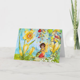 Cartão de Saudação Faerie Daffodil Fae Pagan