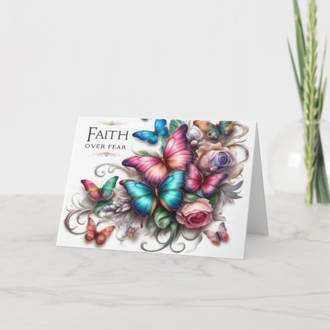 Cartão de Saudação Fé Sobre o Medo Cartão Vibrante (Frente)