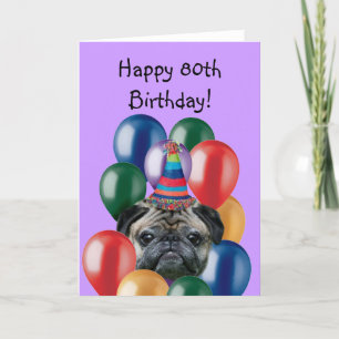 Cartão de saudação Feliz Aniversário Pug