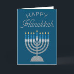 Cartão de Saudação Feliz de Hanukkah Glitter<br><div class="desc">Chanucá 2022 começará na noite do domingo,  18 de dezembro,  e terminará na noite da segunda-feira,  26 de dezembro</div>
