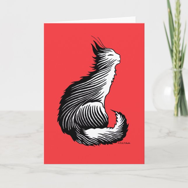 Cartão de Saudação "Feliz Gato" (Frente)