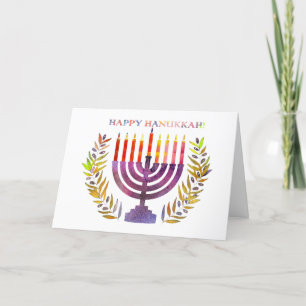 Cartão de Saudação Feliz Hanukkah (Vazio)