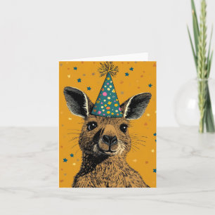 Cartão de Saudação Festivo Kangaroo - Feliz Aniver