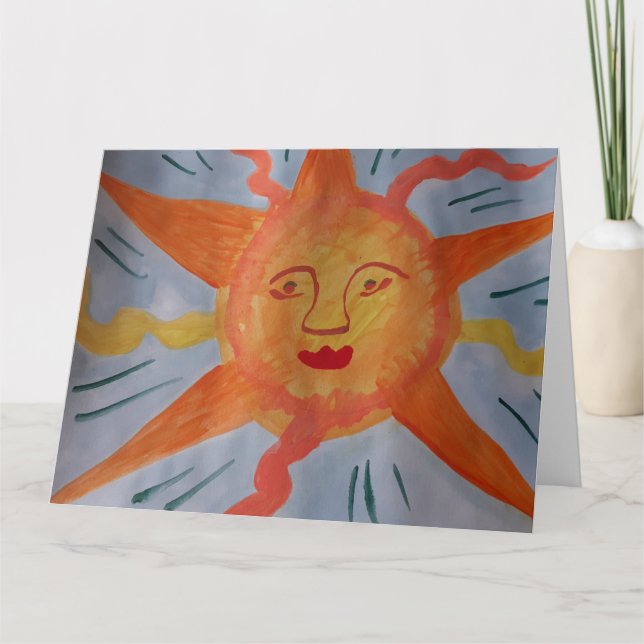 Cartão de Saudação Fiery Sun (Frente)