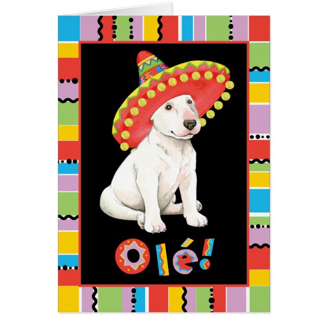 Cartão de Saudação Fiesta Bull Terrier (Frente)