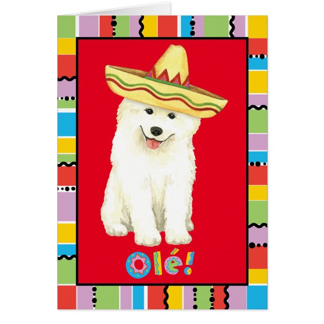 Cartão de Saudação Fiesta Samoyed (Frente)