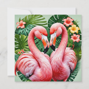 cartão de saudação flamingo