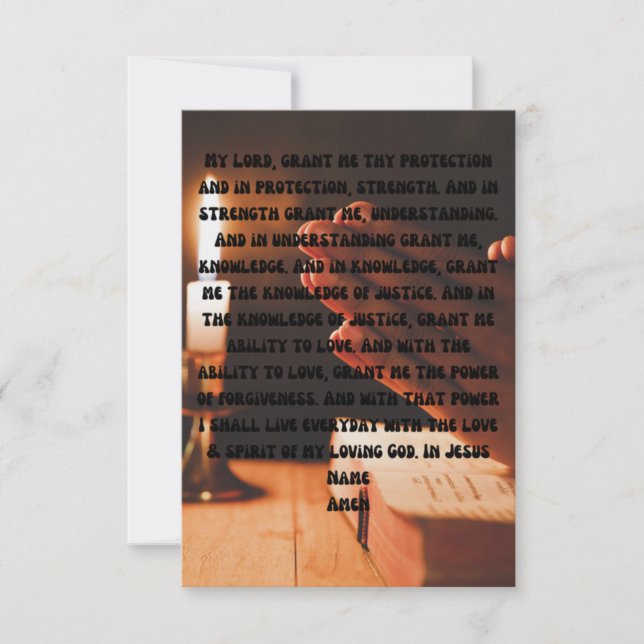 Cartão de Saudação Flat de Oração de Proteção para (Frente)