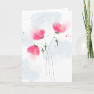 Cartão de Saudação Floral de Aquarela