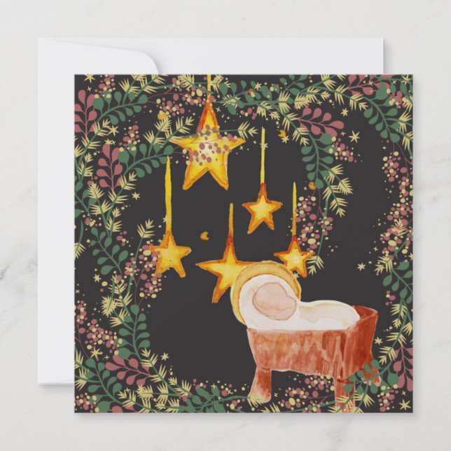 Cartão de Saudação Floral de Navidad de Natal Espa (Frente)