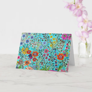 Cartão de Saudação Floral impresso na arte origina