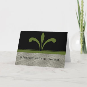 Cartão de Saudação Floral Personalizável, Olive Gr