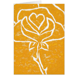 Cartão de Saudação Floral "Rosa Heart Yellow"