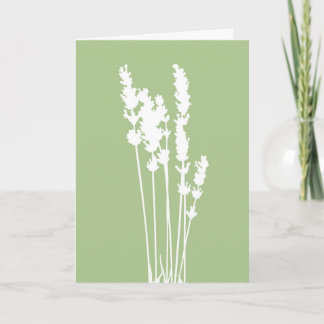 Cartão de Saudação Floral Verde e Branco Silhueta