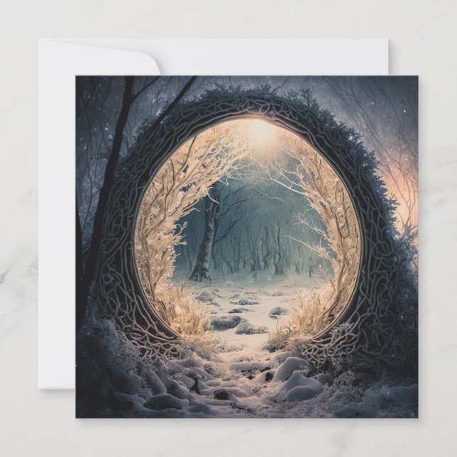 Cartão de Saudação Florestal Encantado (Frente)