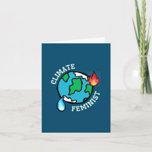 Cartão de Saudação Folgado Climático Feminista
