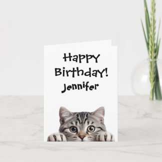 Cartão de Saudação Folgado de Gato de Aniversário