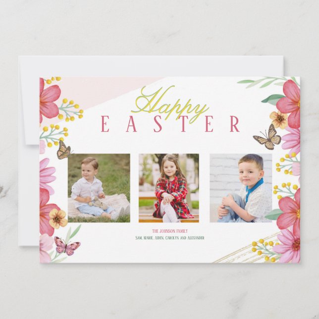 Cartão de Saudação Fotográfica primavera 3 (Frente)