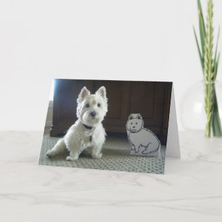 Cartão de Saudação Fotográfica Twin Westies