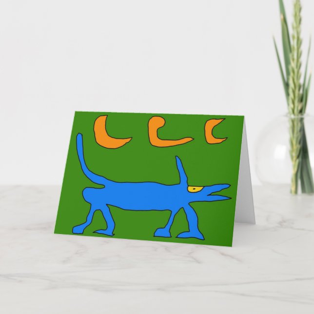 Cartão de Saudação Funky Dog e Três Luas! (Frente)