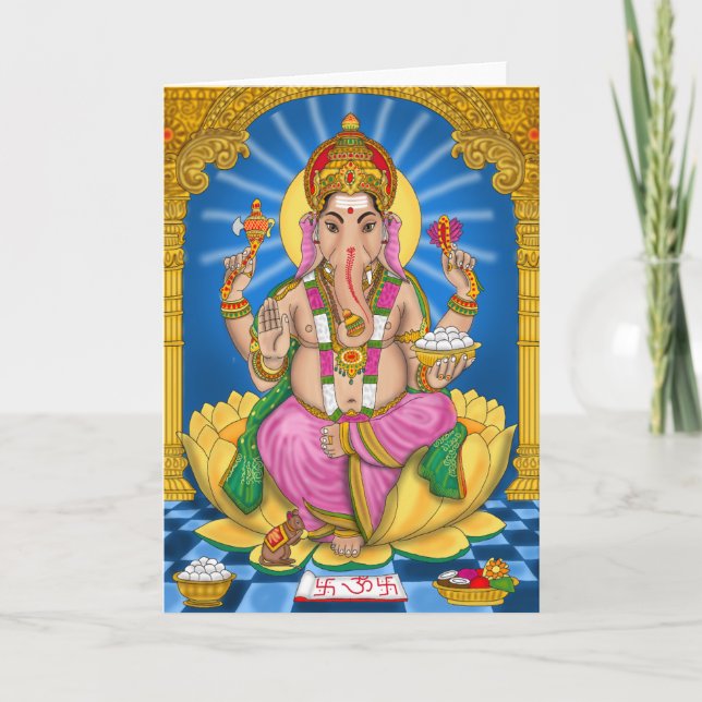 Cartão de Saudação Ganesha (Frente)
