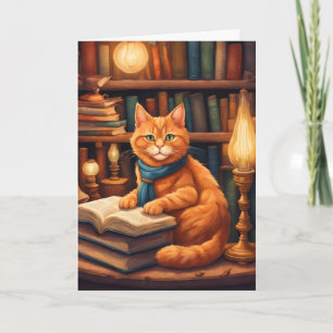 cartão de saudação gato da biblioteca #13
