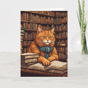 cartão de saudação gato da biblioteca #17