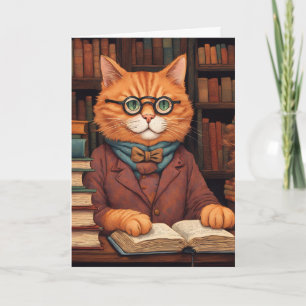 cartão de saudação gato da biblioteca #19