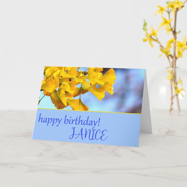 Cartão de Saudação Ginko Biloba (Flor Amarela)