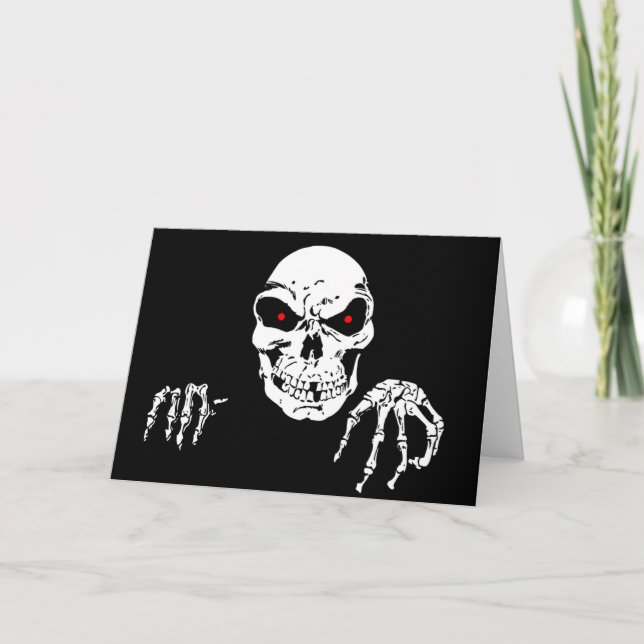 Cartão de Saudação Halloween/Esqueleto (Frente)