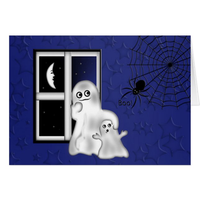 Cartão de Saudação Halloween/Fantasma (Frente Horizontal)