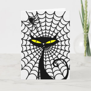 Cartão de Saudação Halloween/Gato Preto