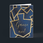 Cartão de Saudação Hanukkah com Envelope Sonhos El<br><div class="desc">Cartão de Saudação "Chanucá Dourado/Azul" com Envelope. Personalizar excluindo o texto na parte frontal e traseira do cartão de saudação. Escolha seu estilo, cor e tamanho de fonte favoritos. Obrigados para parar e comprar. Muito apreciado!! Feliz Hanukkah! Tamanho: Standard (5" x 7") Aniversário ou feriados, dias bons ou duro, os...</div>