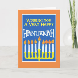 Cartão de Saudação Hanukkah com Menorah