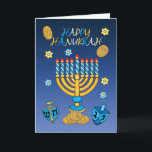 Cartão de Saudação Hanukkah com Menorah<br><div class="desc">Cartão de saudação bonito de Hanukkah com Menorah</div>