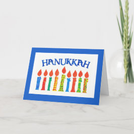 Cartão de Saudação Hanukkah com Velas