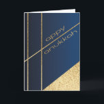 Cartão de Saudação Hanukkah Marinho Elegante N Dou<br><div class="desc">"Hanukkah "Elegante Marinho e Dourado" - Cartão de Saudação com Envelope. Personalizar excluindo o texto na dentro do cartão de saudação. Escolha seu estilo, cor e tamanho de fonte favoritos. Todos os elementos podem ser editados (rotacionados, movidos, excluídos, redimensionados etc.) Obrigados para parar e comprar. Muito apreciado!! Feliz Hanukkah! Tamanho:...</div>