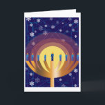 Cartão de Saudação Hanukkah Menorah ouro Brilhante<br><div class="desc">Traga as belas luzes de Chanucá para a estação de inverno com este cartão original de design. Ele mostra as velas brilhando sobre uma menorah ouro, com a neve caindo levemente ao fundo. Envie cartões de saudação que seus amigos e entes queridos lembrarão por sua bela e única arte. Quer...</div>