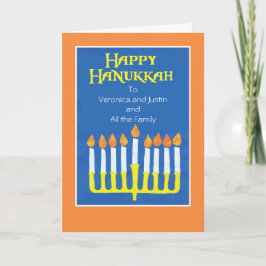Cartão de Saudação Hanukkah Menorah para Personali
