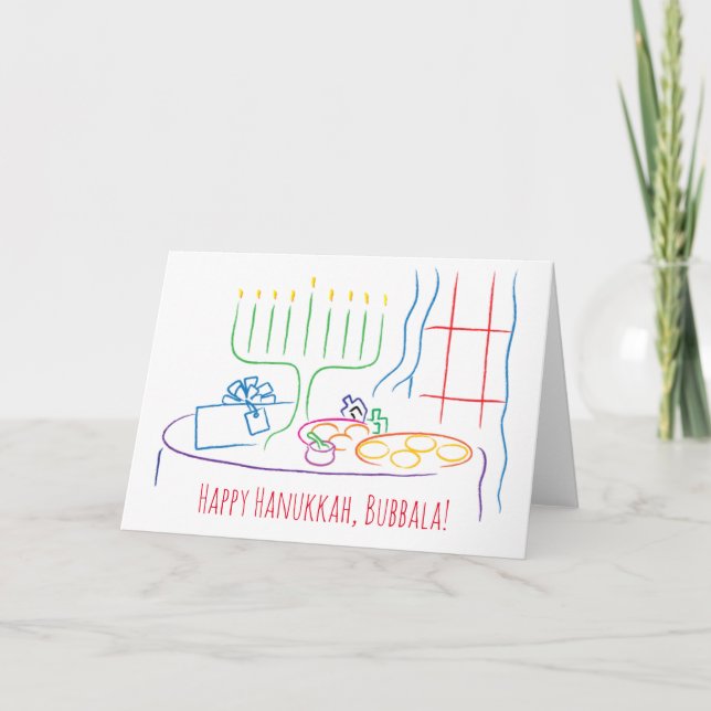 Cartão de Saudação Hanukkah Personalize com envelo (Frente)
