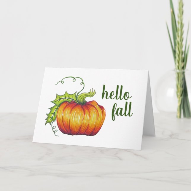 Cartão de saudação "Hello Fall" (Frente)