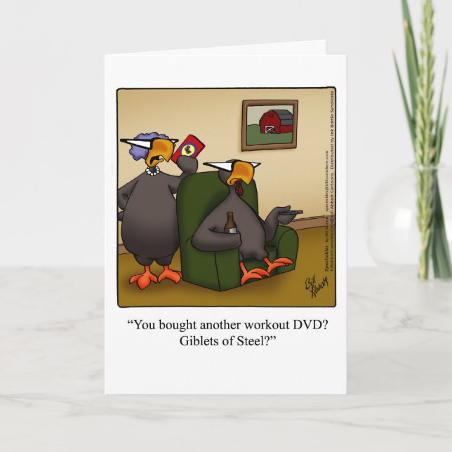 Cartão de Saudação Humor de Ação de Graças (Frente)