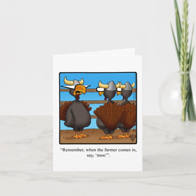 Cartão de Saudação Humor de Ação de Graças Engraça (Frente)