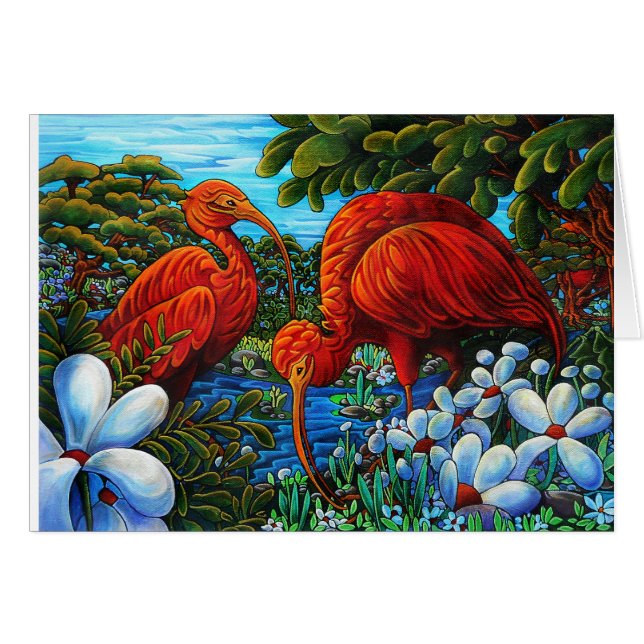Cartão de Saudação Ibis Scarlet (Frente Horizontal)