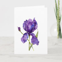 Cartão de Saudação Iris Watercolor ~ Vazio