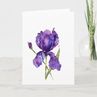 Cartão de Saudação Iris Watercolor ~ Vazio