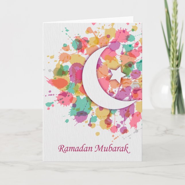 Cartão de Saudação Islâmico Ramadã Mubarak! (Frente)