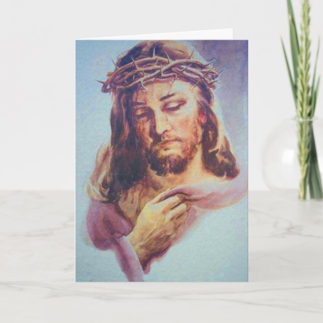 Cartão de saudação Jesus espinho (Frente)