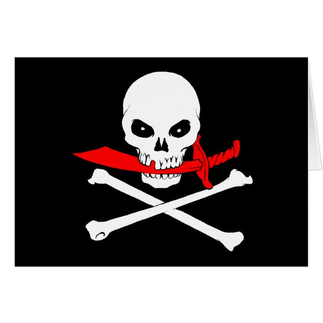 Cartão de Saudação Jolly Roger (alfafa) (Frente Horizontal)